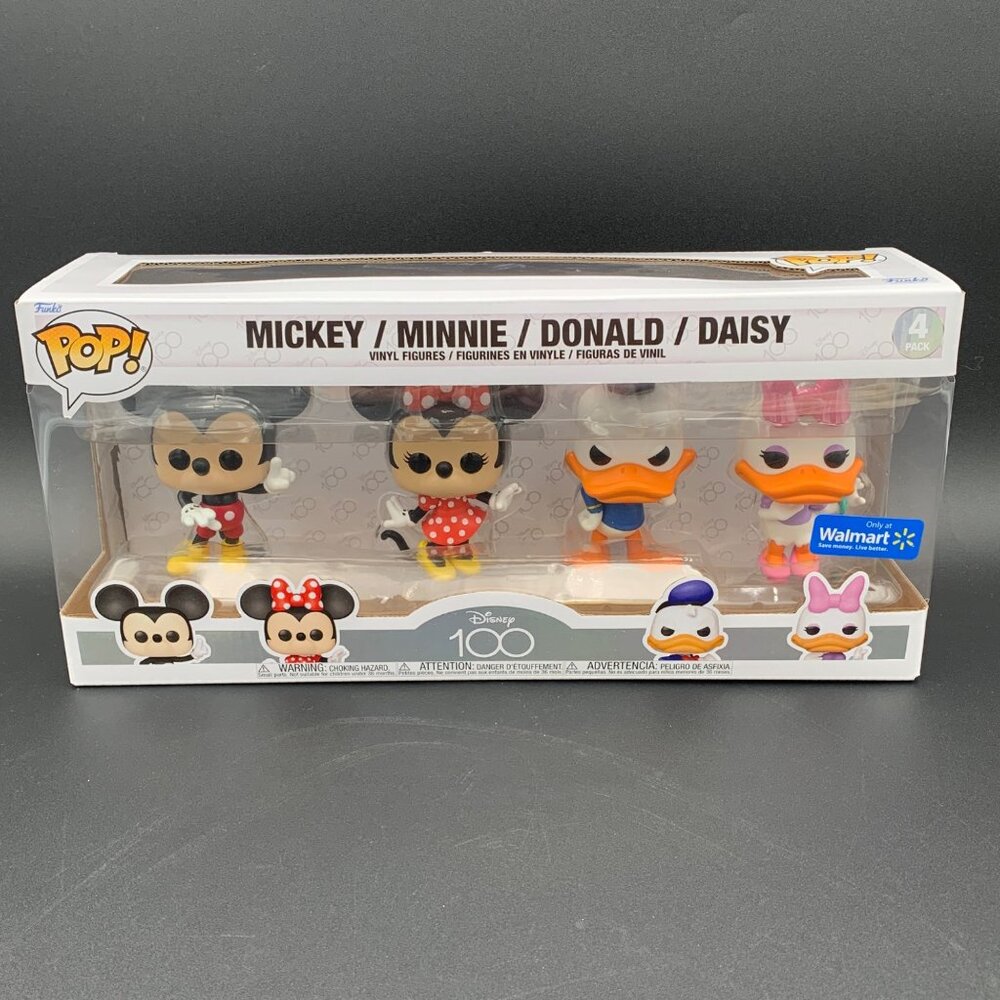 Funko Pop Disney 100 Mickey Minnie Donald Daisy 4 Pack Walmart Exclusive
